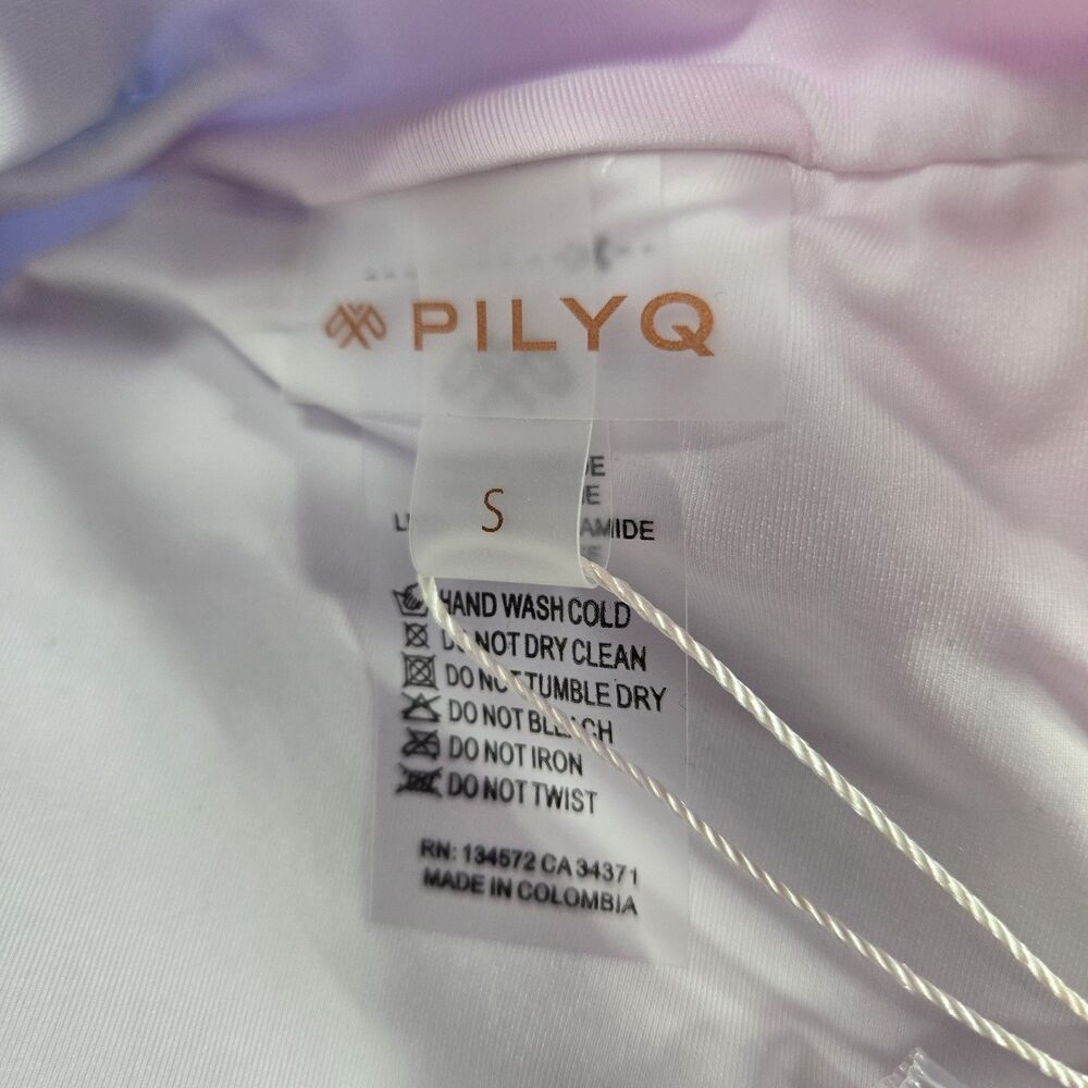 PilyQ Women's Size Small Ombre Purple 2 Piece Bikini Bandeau Top with Straps NWT - Picture 6 of 9